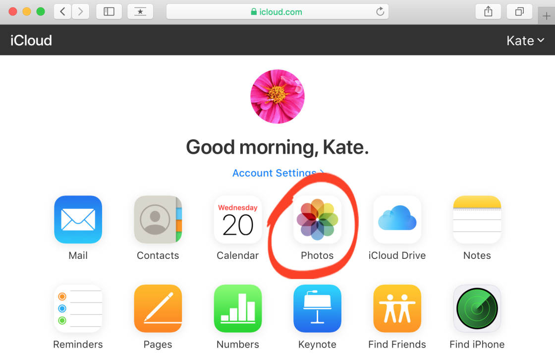 download photos from icloud no script