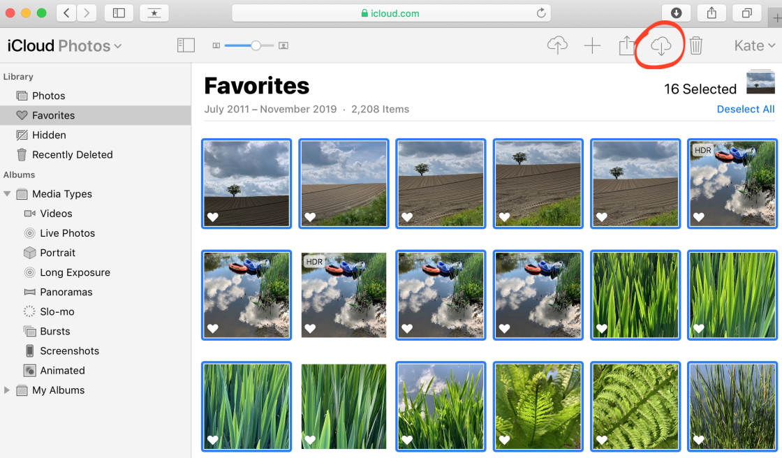 download photos from icloud no script