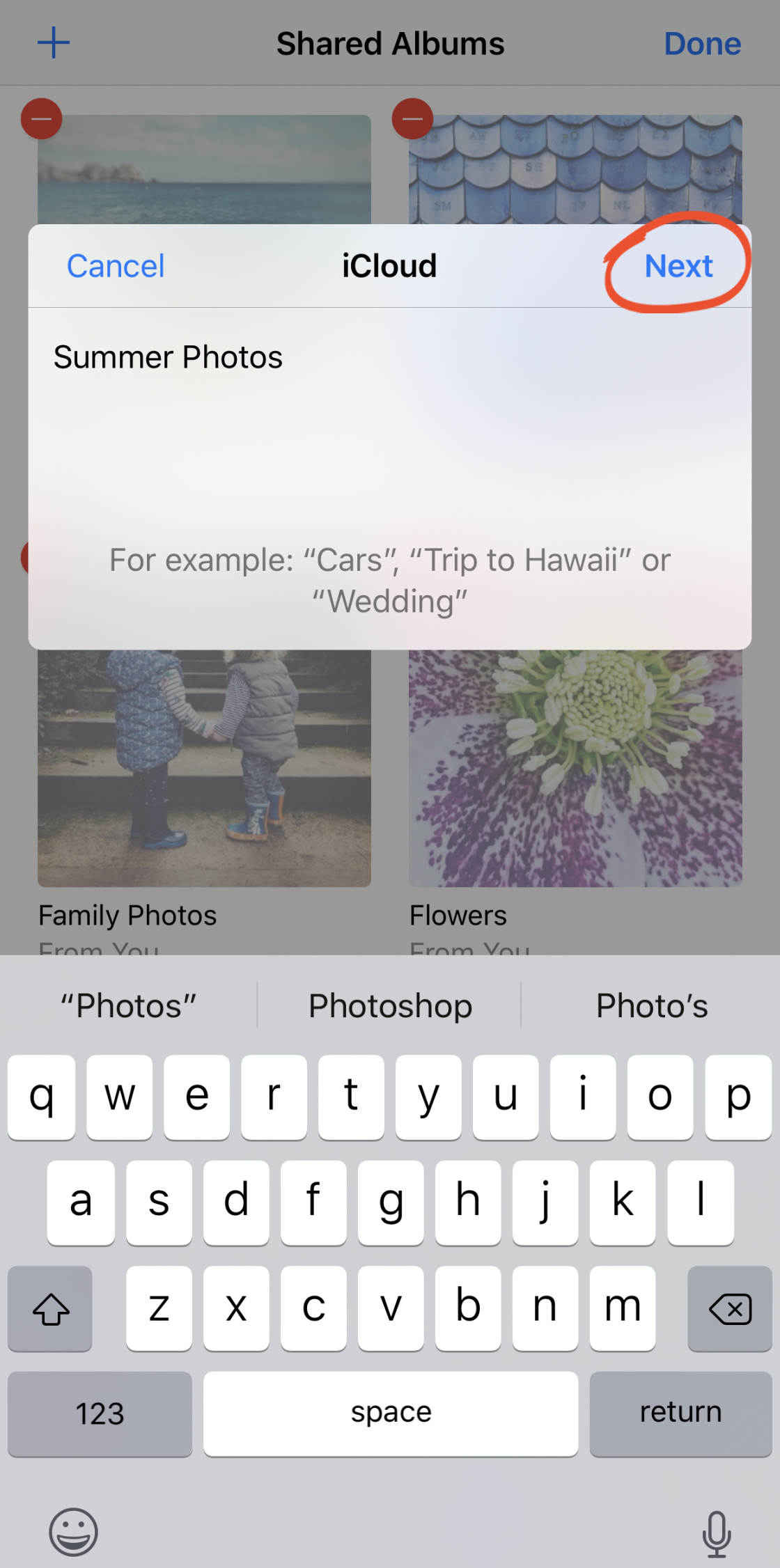 iCloud Photo Sharing no script