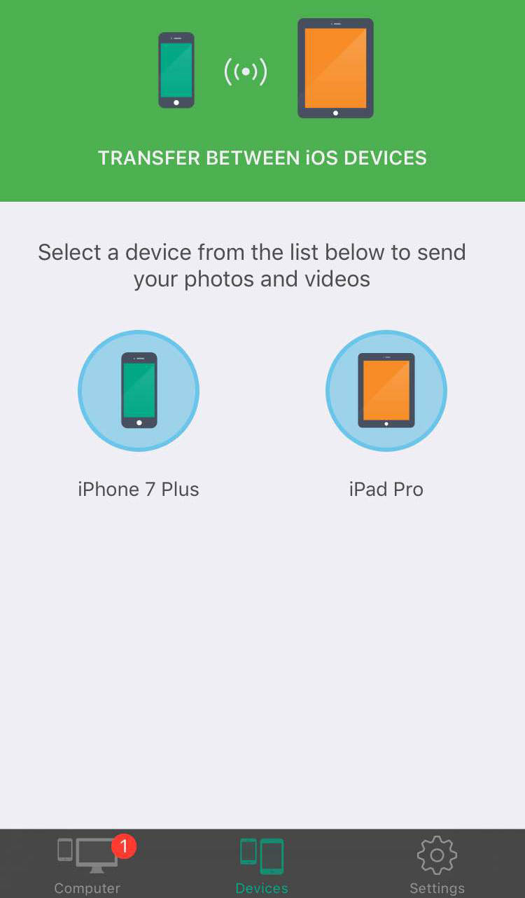 photo transfer app no script