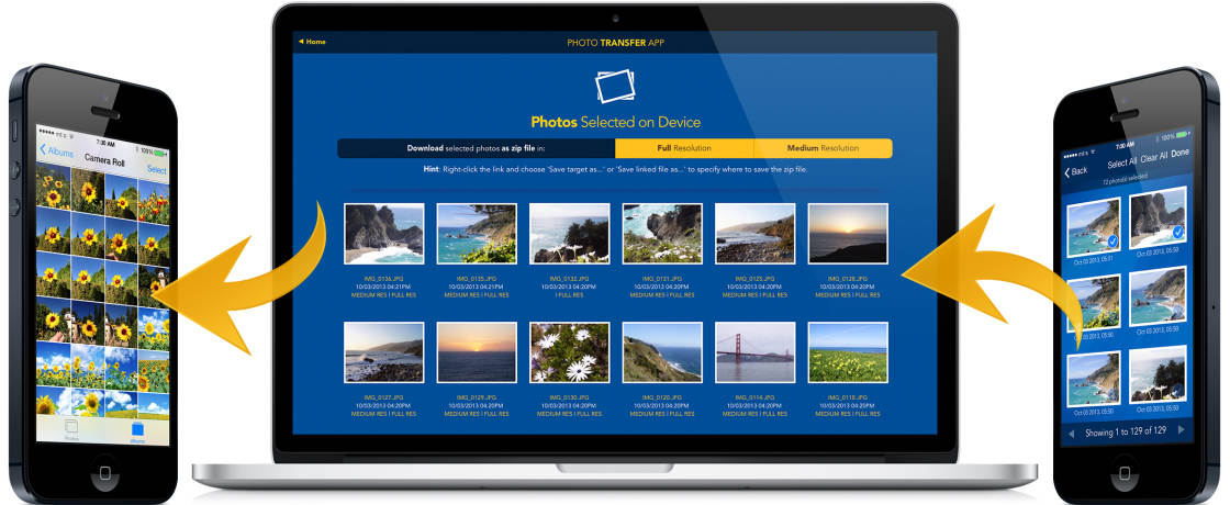 photo transfer app no script